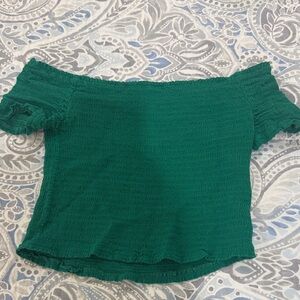 Green Off-Shoulder Top